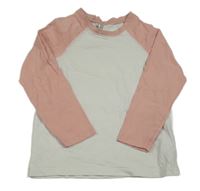 Bielo-ružové tričko zn. H&M