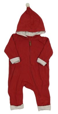 Červená tepláková kombinéza s kapucňou H&M