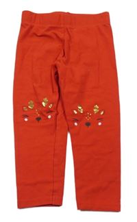 Červené legíny so sobmi Nutmeg