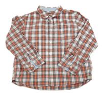 Oranžovo-bílo-modro-žlutá kostkovaná košile H&M