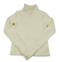 Smotanový rebrovaný sveter s rolákom Zara