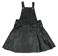 Čierne na traké koženkové šaty Primark