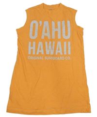 Oranžové tielko s nápismi