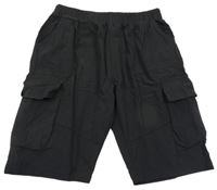 Černé šusťákové cargo kraťasy 