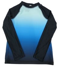 Modro-čierne funkčné tričko H&M