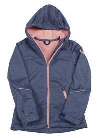 Modro-ružová softshellová bunda s kapucňou Active TOuch Kids