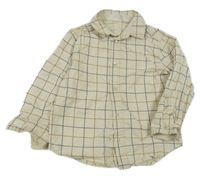 Béžovo-hnedo-modrá kockovaná košeľa H&M