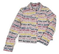 Bílo-barevná riflová bunda s nápisy Tommy Hilfiger