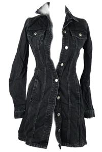 Dámské černé riflové propínací šaty Topshop