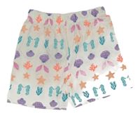 Biele bavlnené kraťasy s barevnými mušlemi M&S