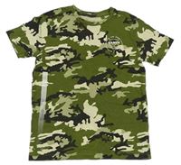 Kaki-smotanové army tričko s potlačou Next