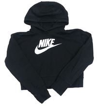 Černá crop mikina s kapucí Nike