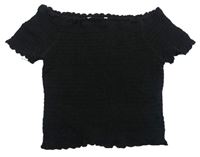 Čierne žabičkované crop tričko Primark