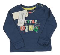 Nové - Tmavomodré triko s nápisem 