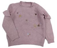 Lila sveter s ježkami Nutmeg