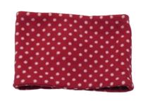 Malinový puntíkatá fleecivý nákrčník 