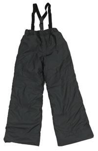 Antracitové funkční šusťákové oteplovačky s odepínacími kšandy Decathlon