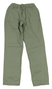 Khaki plátěné kalhoty H&M