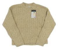 Nový - Béžový třpytivý žebrovaný chlupatý svetr Primark