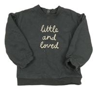 Tmavosivá mikina s nápisom Tu