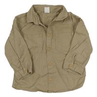 Béžová rifľová košeľová bunda H&M