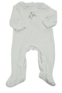 Bílý sametový overal s včelou a volánkem M&S