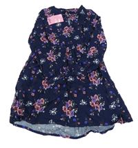 Nové - Tmavomodré květované šaty Alive