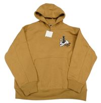 Nové - Hořčicová mikina s figurkami a kapucí Zara