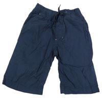 Tmavomodré plátěné kraťasy