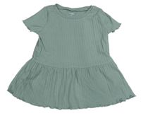 Zelenošedé rebrované tričko