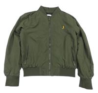 Khaki šusťákový jarní bomber s výšivkou Bluezoo