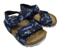 Tmavomodré korkové sandály s dinosaurami F&F vel.20