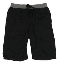 Černé plátěné kraťasy s úpletovým pasem Chapter Young