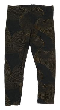 Antracitovo-zlaté vzorované legíny Next