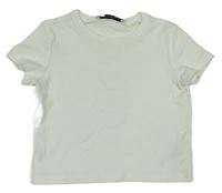 Biele rebrované crop tričko George