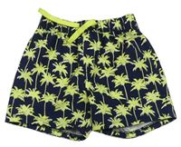 Tmavomodré plážové kraťasy s palmami Primark