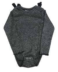 Černo-stříbrné melírované úpletové body Zara 