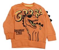 Oranžová mikina s dinosaurom F&F