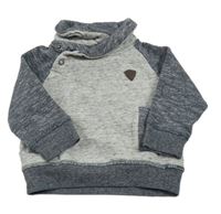 Tmavomodrá melírovaná mikina s komínovým golierom Topomini