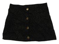 Čierna menšestrová sukňa so zlatými bodky Zeeman