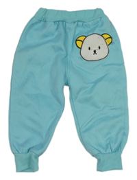 Tyrkysové tepláky s medvídkem