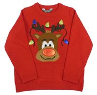 Červený svetr se sobem Primark