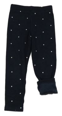 Černé zateplené legíny s puntíky Nutmeg