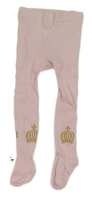 Světlerůžové punčocháče s korunkami 