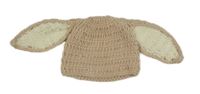Béžová pletená čapica s uškami