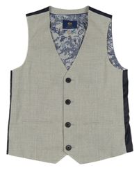 Sivo-tmavomodrá spoločenská vesta Next