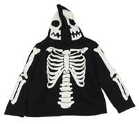 Čierna mikina s kostlivcem a kapucňou H&M