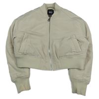 Béžový šusťákový jarní zateplený crop bomber New Look