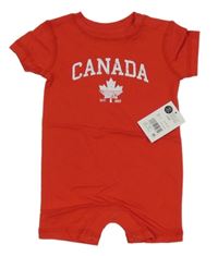 Nové - Červený kraťasový overal s nápisom George