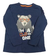 Tmavomodré tričko s medvedíkom lupilu